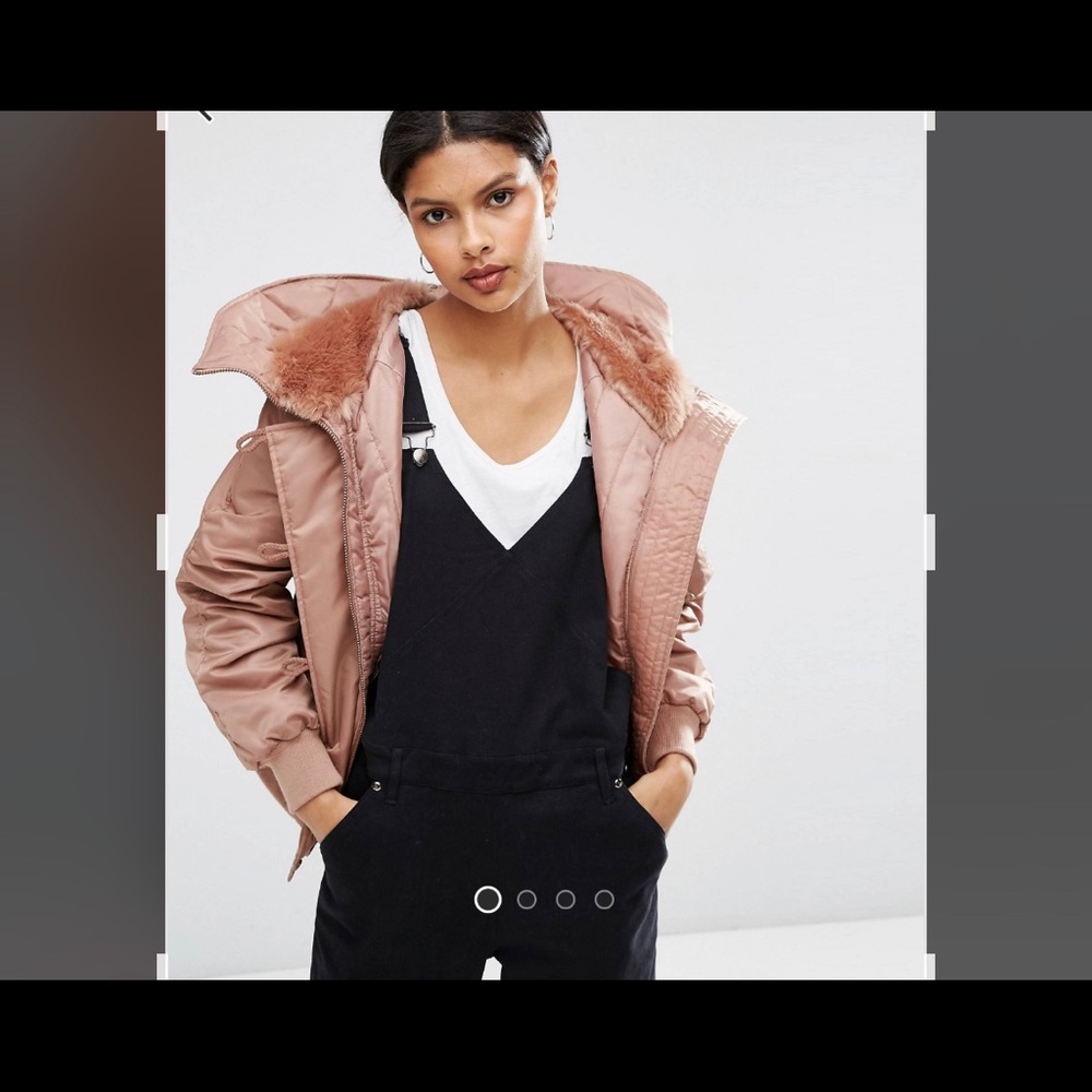 ASOS Bomber Jacket w/ Faux Fur Hood